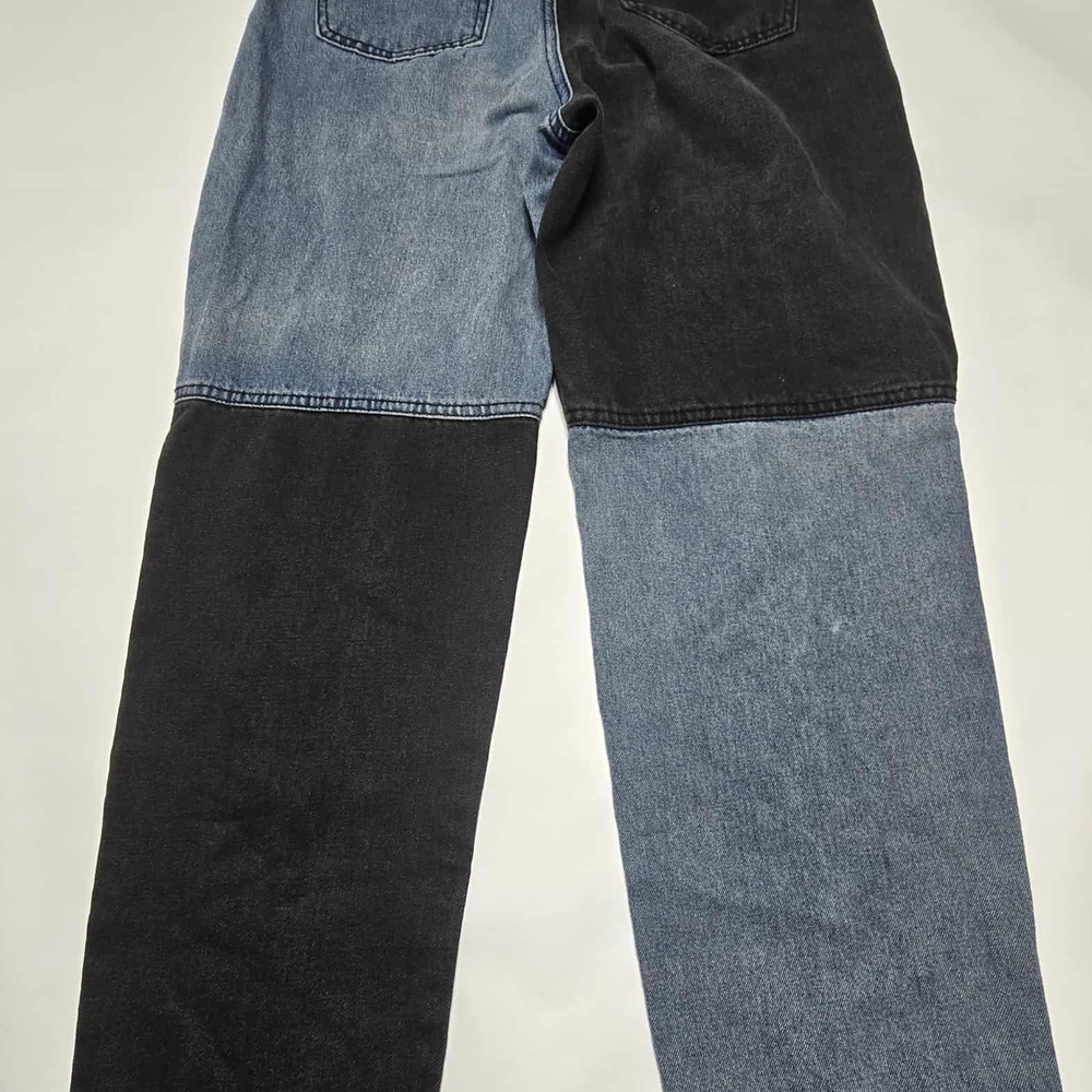Nasty Gal Men's Black and Blue Patchwork Jeans - Picture 3 of 4